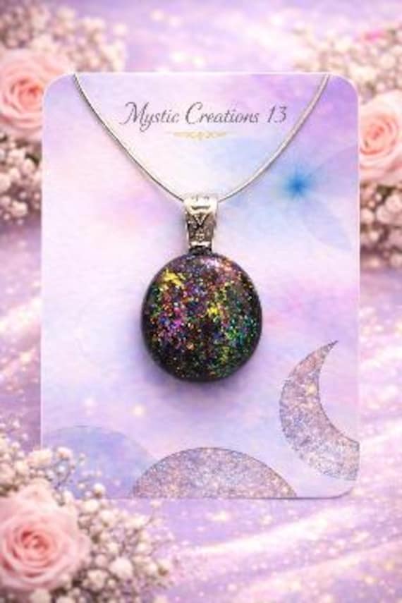 Hand Crafted Dichroic Fused Glass Shimmer Pendant