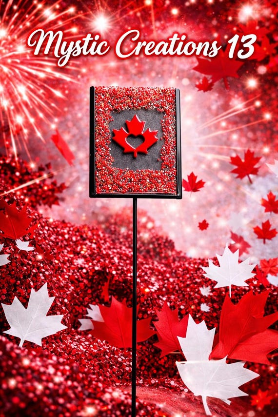 Hand Crafted Fused Glass Plant or Garden Stake