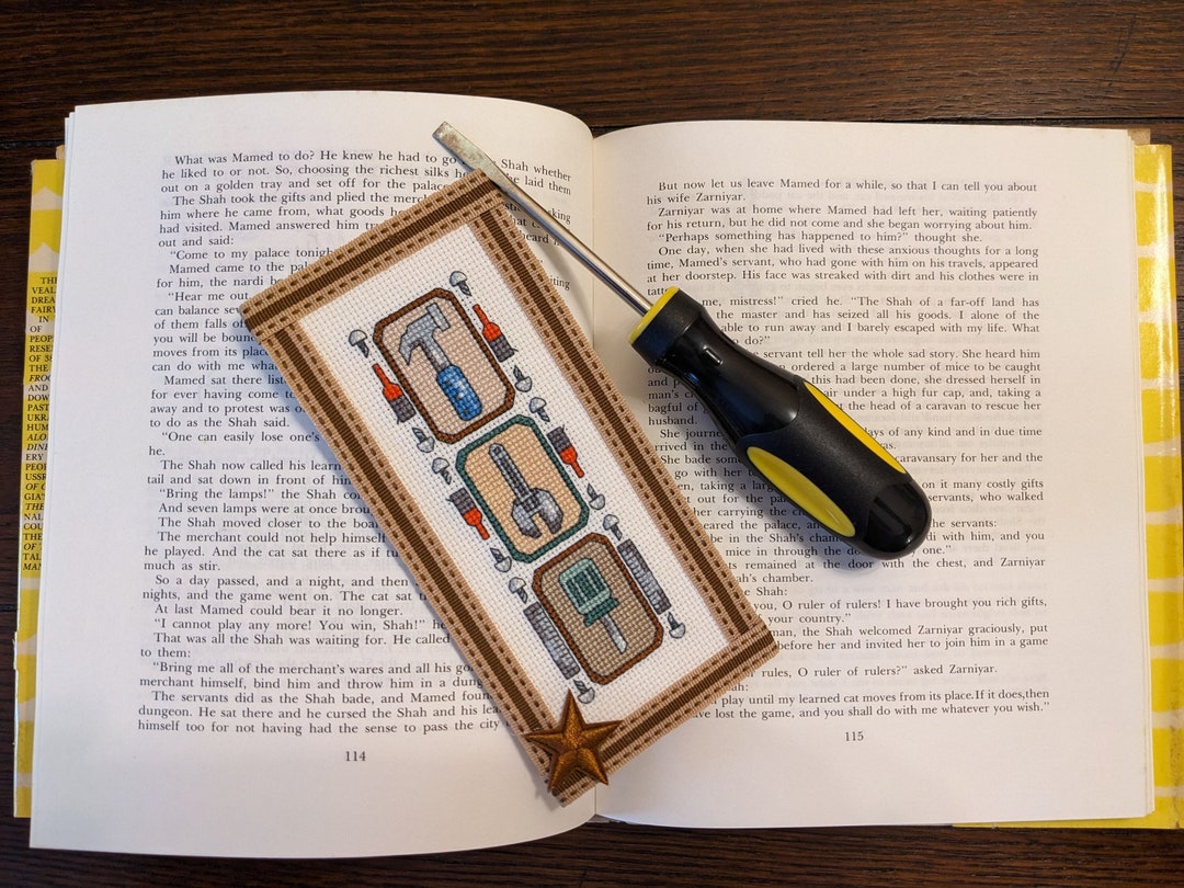 Inside the Toolbox Bookmark/magnet, Finished Cross Stitch - Etsy
