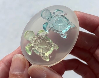 2 mini moldes de silicone de tartaruga / moldes de resina