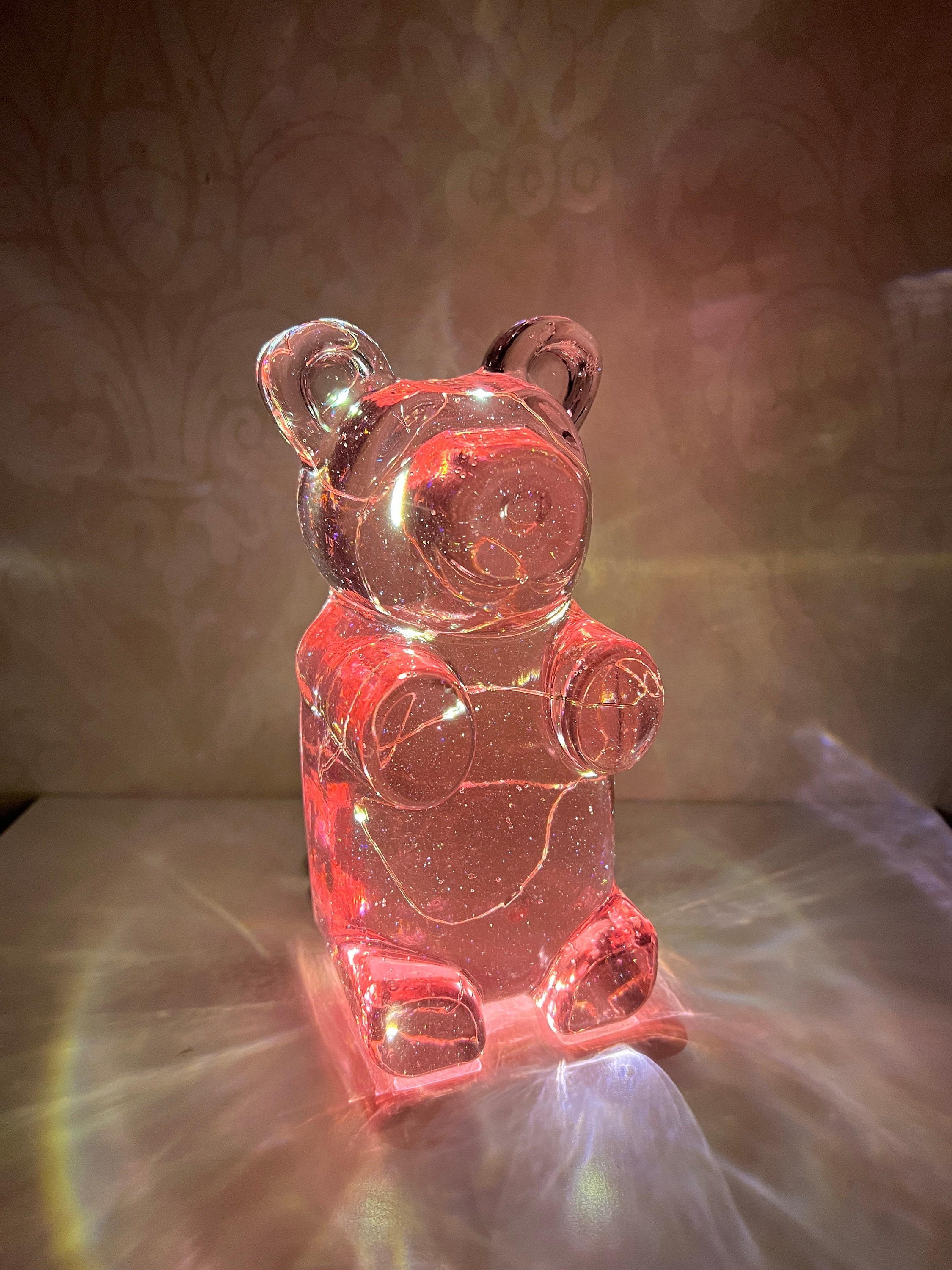 Giant Resin Gummy Bear Large Pop Art Sculpture Pink Gummy Bear With Clouds  Gummy Bear Resin Art Bear Candy Decor Funky Home Decor 