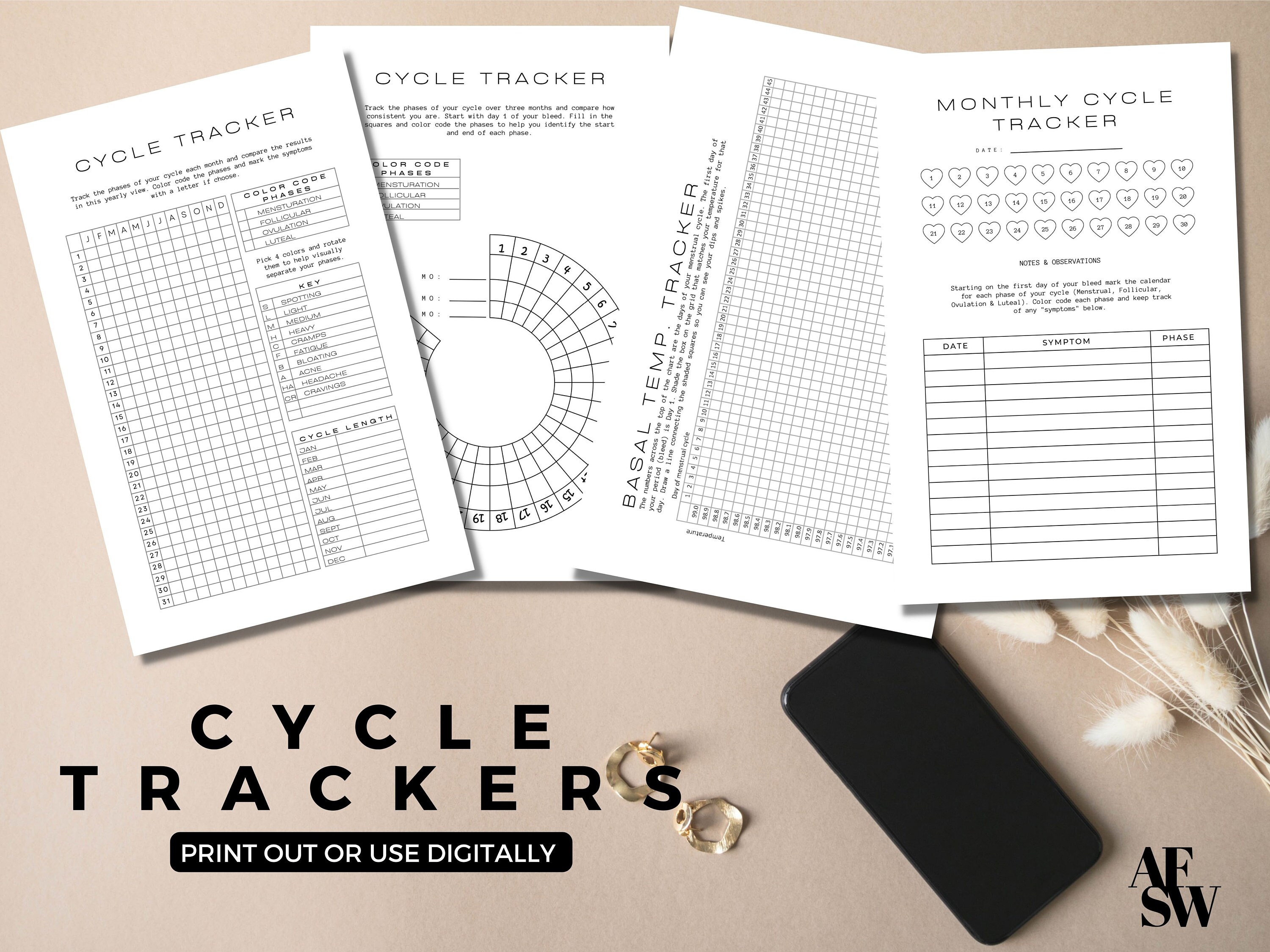 Cycle Syncing Workbook, 80 Pages DIGITAL/PRINTABLE Period Tracker ...