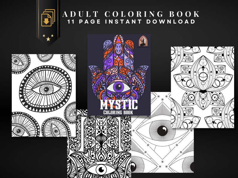 11 Page Third Eye DIGITAL Adult Coloring Book Printable Adult Coloring Book PDF Coloring Book ...