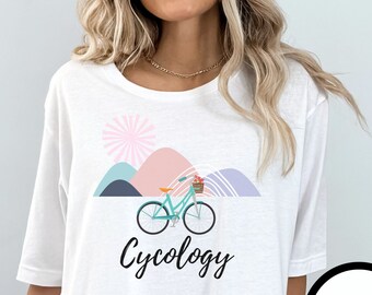 Cycology Cycling T-shirt, Mental Health, Funny Cycling Tshirt for Women, Cyclist Gift, Bike Tshirt, Boho Bicycle T-shirt, Cycling Self Care