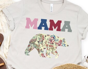 Mama Bear Shirt, Floral Bear Shirt, Mom Shirts, Momlife Shirt, Shirts for Moms, Mothers Day Gift, Mama Tee, Mama Bear T-shirt, Mama Bear Tee