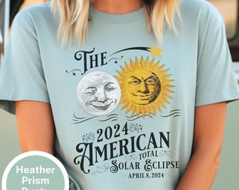 Total Solar Eclipse Funny Shirt April 8 2024, Vintage Style Matching Family Vacation Solar Eclipse Shirts, Solar Eclipse Viewing Party Tee