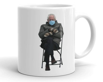 Bernie Sanders Mittens Meme, Feel the Brrr Coffee Mug, Feel the Bern, Biden Harris Inauguration 2021, Funny sarcastic mug, Bernie Mood Mug