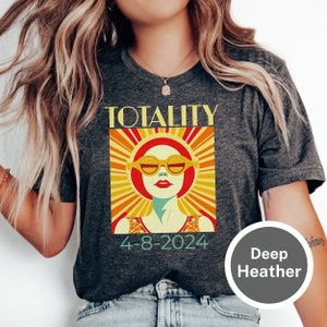 Totality Sonnenfinsternis-Shirt 8. April 2024, Art-Deco-Stil Passende Familienurlaub Sonnenfinsternis-Shirts, Sonnenfinsternis-Betrachtungsparty-T-Shirt