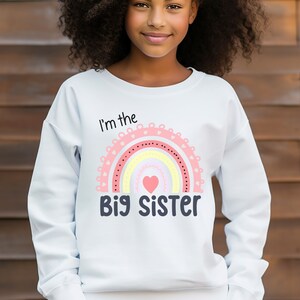 Big Sister Sweatshirt for Big Sis Shirt for Pregnancy Reveal, Custom Big Sister Gift for Baby Announcement, Shirt for Matching Sibling