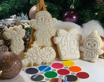 Christmas Selection Style 1 Paint Your Own Biscuit Set