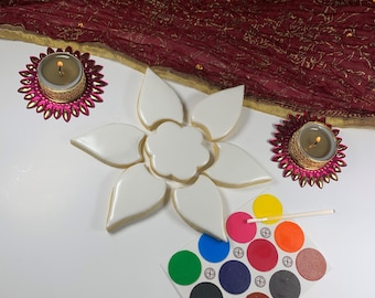 Flower Rangoli Paint Your Own Biscuit Set