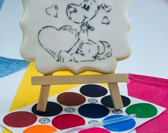 Dog and Heart Paint Your Own Biscuit