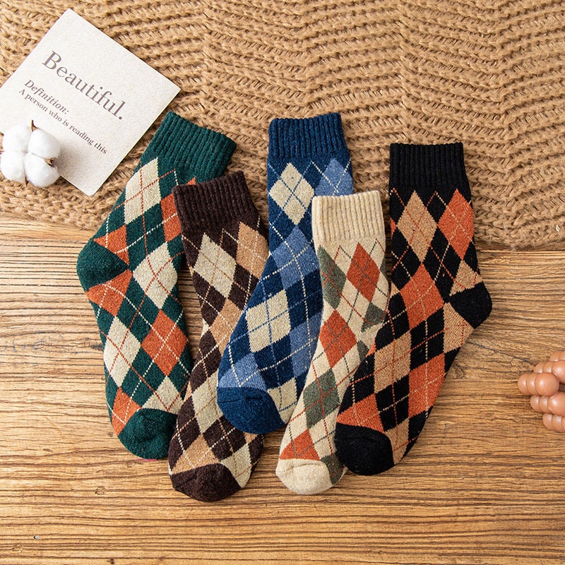 Brown Silver Diagonal Gingham Check Woven Men's Necktie : Groomsmen Socks  Gift, Argyle Socks For Men and more