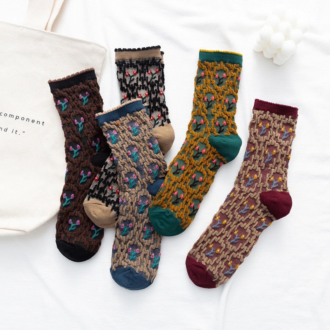 Floral Socks Vintage Socks Ladies Socks Women Socks Gift - Etsy UK