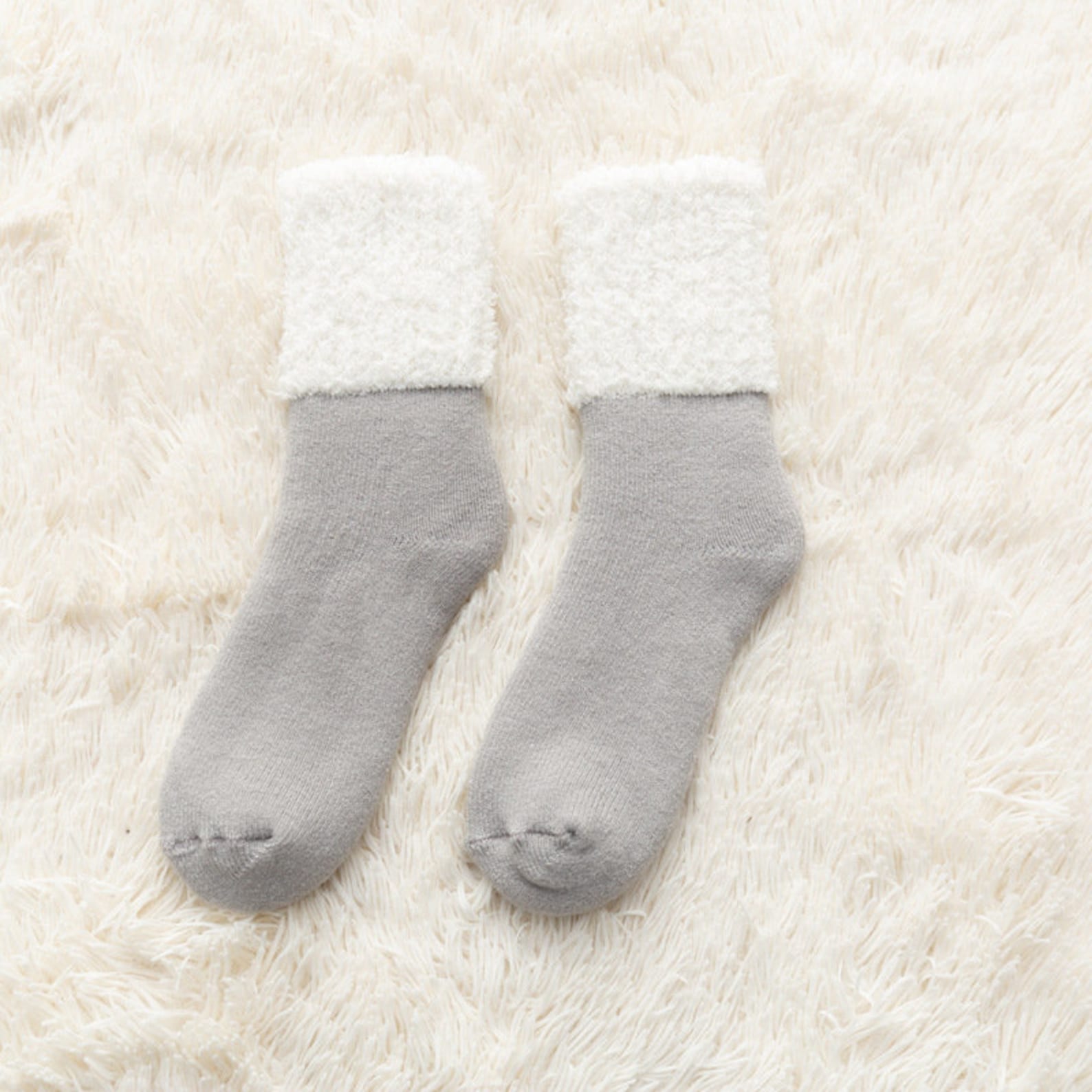 Cosy Fur Trim Socks Fluffy Socks Winter Socks Warm Socks - Etsy