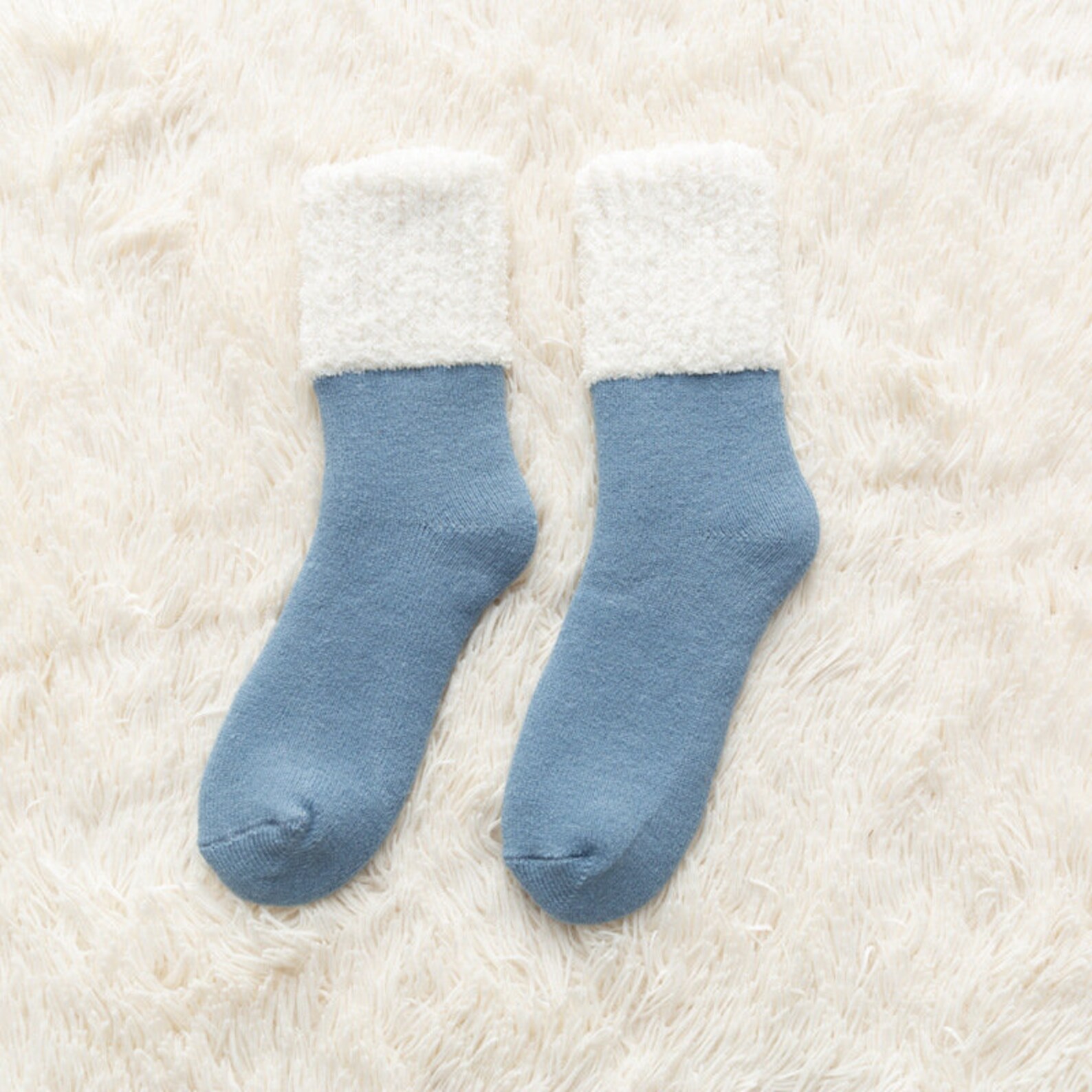 Cosy Fur Trim Socks Fluffy Socks Winter Socks Warm Socks Etsy