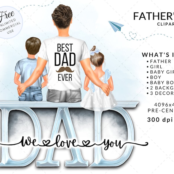 Clipart del Día del Padre DIY, uso comercial gratuito