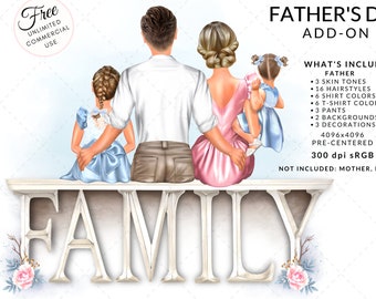 Father Family Addon for Mothers Day Clipart DIY, Free Commercial Use