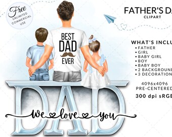 Fathers Day Clipart DIY, Free Commercial Use