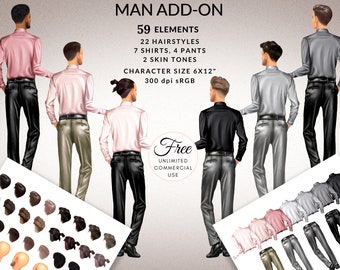 Man Add-on Clipart DIY, Free Commercial Use