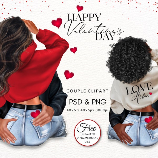 Valentinstag Paar Mode Illustration Liebe Planer Geschenk DIY Clipart, kostenlose kommerzielle Nutzung