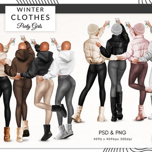 Winter  Clothes Addon for Party Girls Clipart, Fashion Illustration DIY Clipart
