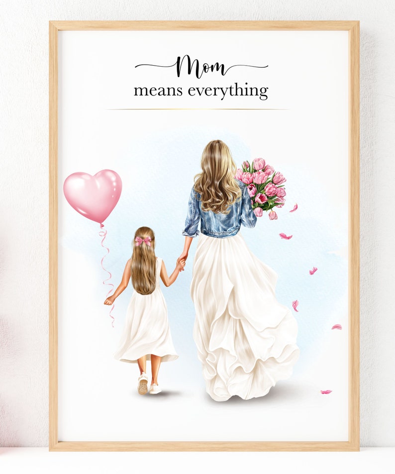 Illustrazione di moda Clipart per la famiglia della festa della mamma, Clipart regalo per la mamma, Clipart mamma con bambini, Uso commerciale gratuito fai da te immagine 9