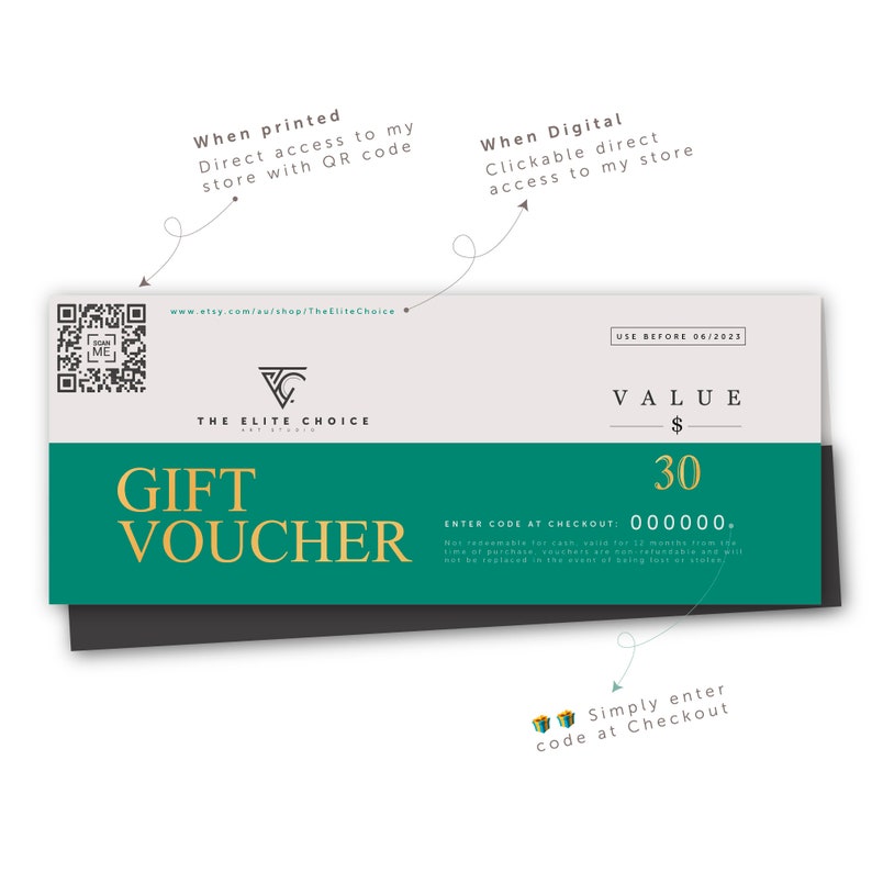 GIFT VOUCHER Various Dollar Amounts Nursery Wall Art Gift Voucher, Kids