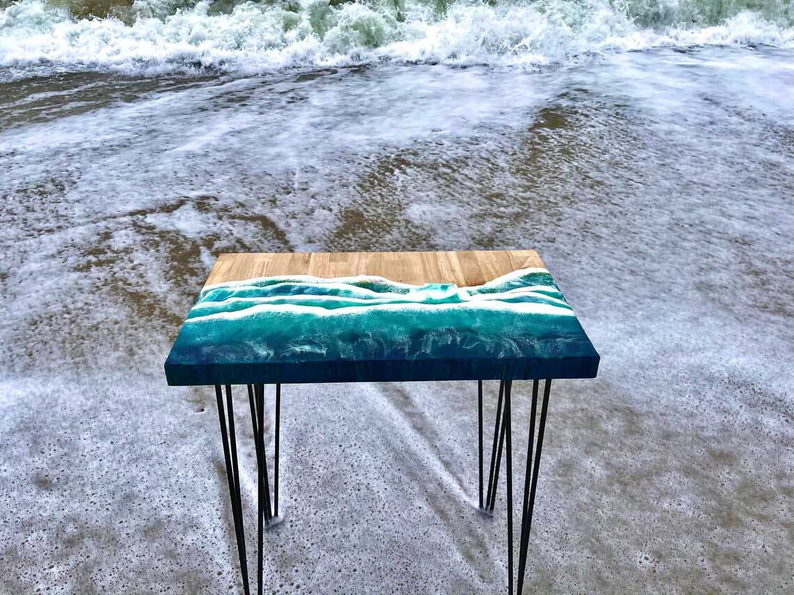25lx15w Beach Inspired Elongated Side/end Table Large Etsy