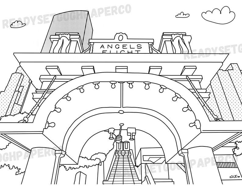 Los Angeles Printable Coloring Pages Illustrations PDF - Etsy.de