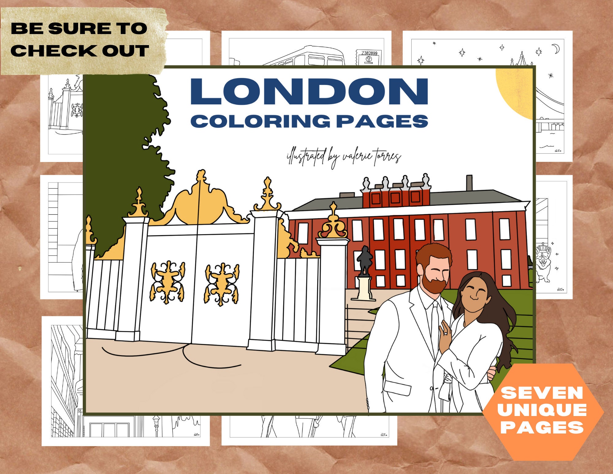 Tower Bridge London Coloring Page Printable Sheet England | Etsy