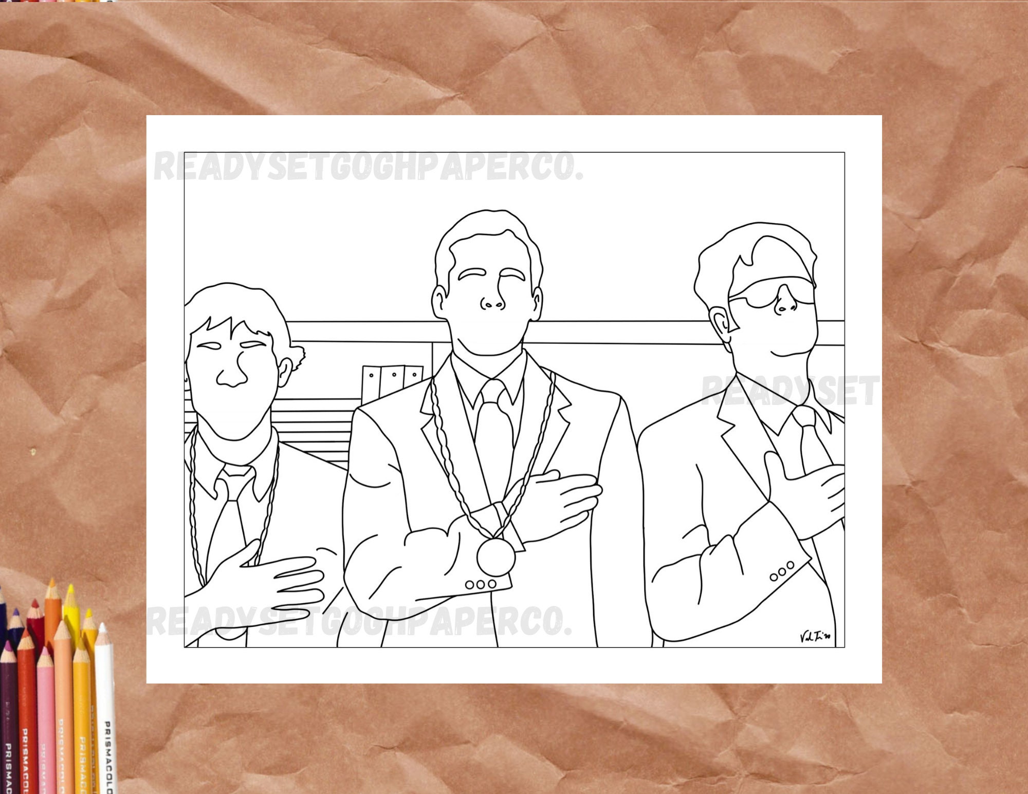 The Office Coloring Book Unofficial Printable Pages Michael - Etsy