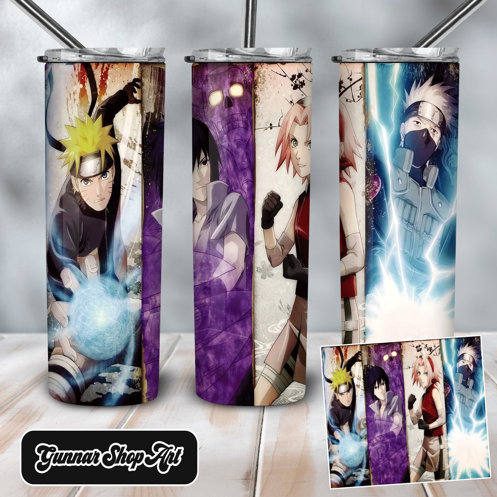 Naruto Team 7 Tumbler PNG Wrap Sublimation | Etsy