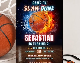 Basketball Birthday Invitation Template Editable, Sports Party Invite for Boys, Printable Hoops Digital Download