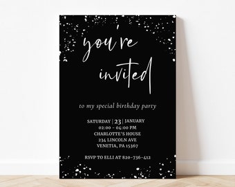 Editable Minimalist Birthday Invitation Phone Invite Clean Invitation Simple Invitation Smartphone Invite Printable Phone Invitation