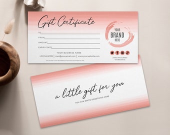 Editable Gift Certificate Template, Printable Gift Certificate, Gift Card Certificate, Spa Gift Certificate, Gift Card Template, Printable