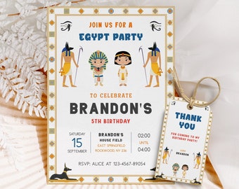 Ancient Egypt Birthday Invitation Egyptian Birthday Invitation for Boys & Girls Egyptian Invite Pyramid Birthday Invitation INSTANT DOWNLOAD