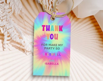 Painting Splash Birthday Thank You Tag Splatter Thank You Tag Paint Art Favor Tag Template Paint Splash Favor Tag Colorful Paint Favor Tag