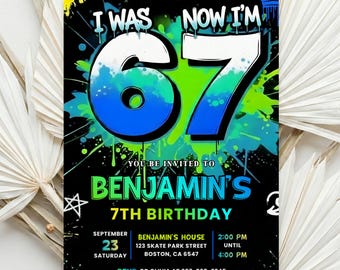 Viral Meme Birthday Invitation Template Editable, Funny Brainrot Party Invite, Viral Meme Graffiti Invite, Kids Teen Digital Download
