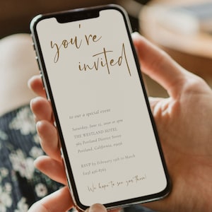 Text Message Invite, Elegant Invitation, Phone Birthday Invitation Template, Electronic Invite, Clean Invitation, Any Age Party Invitation