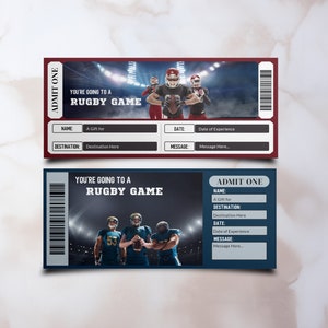 Rugby Surprise Reveal Gift Template Super Rugby Game Surprise Gift Voucher Sport Match Gift Ticket Template Editable Surprise Gift Ticket