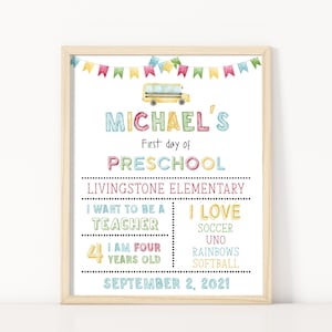 First Day of School Sign Template: Milestone Photo Prop (Digital Download)