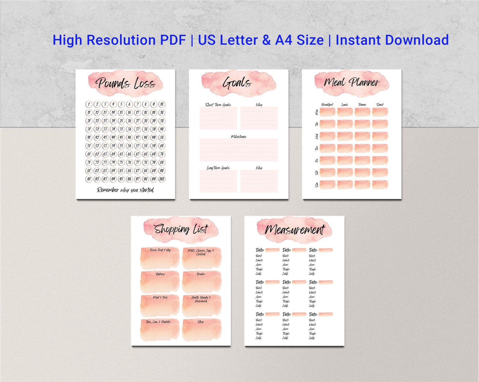 weight loss tracker 2019 template