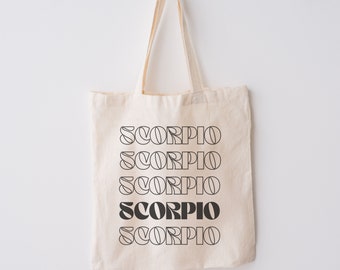 Scorpio Astrology Zodiac Cotton Canvas Tote Bag