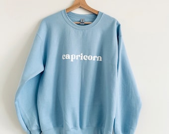 Capricorn Sweatshirt, Horoscope Crewneck, Zodiac Sign Sweatshirt, Astrology Sweater, Crewneck Cute Astrology Gift, Puffed