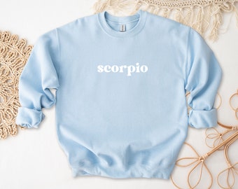 Scorpio Sweatshirt, Horoscope Crewneck, Zodiac Sign Sweatshirt, Astrology Sweater, Crewneck Cute Astrology Gift, Puffed