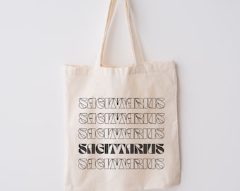 Sagittarius Astrology Zodiac Cotton Canvas Tote Bag