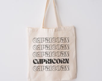 Capricorn Astrology Zodiac Cotton Canvas Tote Bag