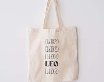 Leo Astrology Zodiac Cotton Canvas Tote Bag