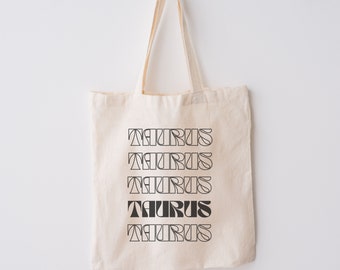 Taurus Astrology Zodiac Cotton Canvas Tote Bag